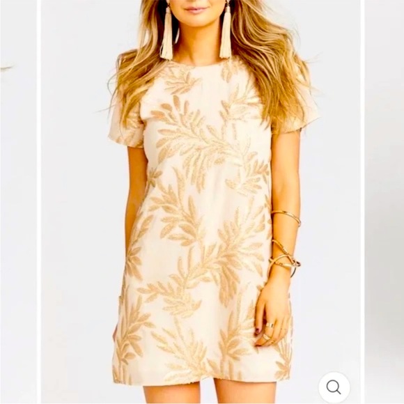 Show Me Your Mumu Tallulah Sequin Mini Dress Ivory Gold Sequin Medium - Picture 1 of 12